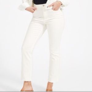 Everlane high rise kick crop bone